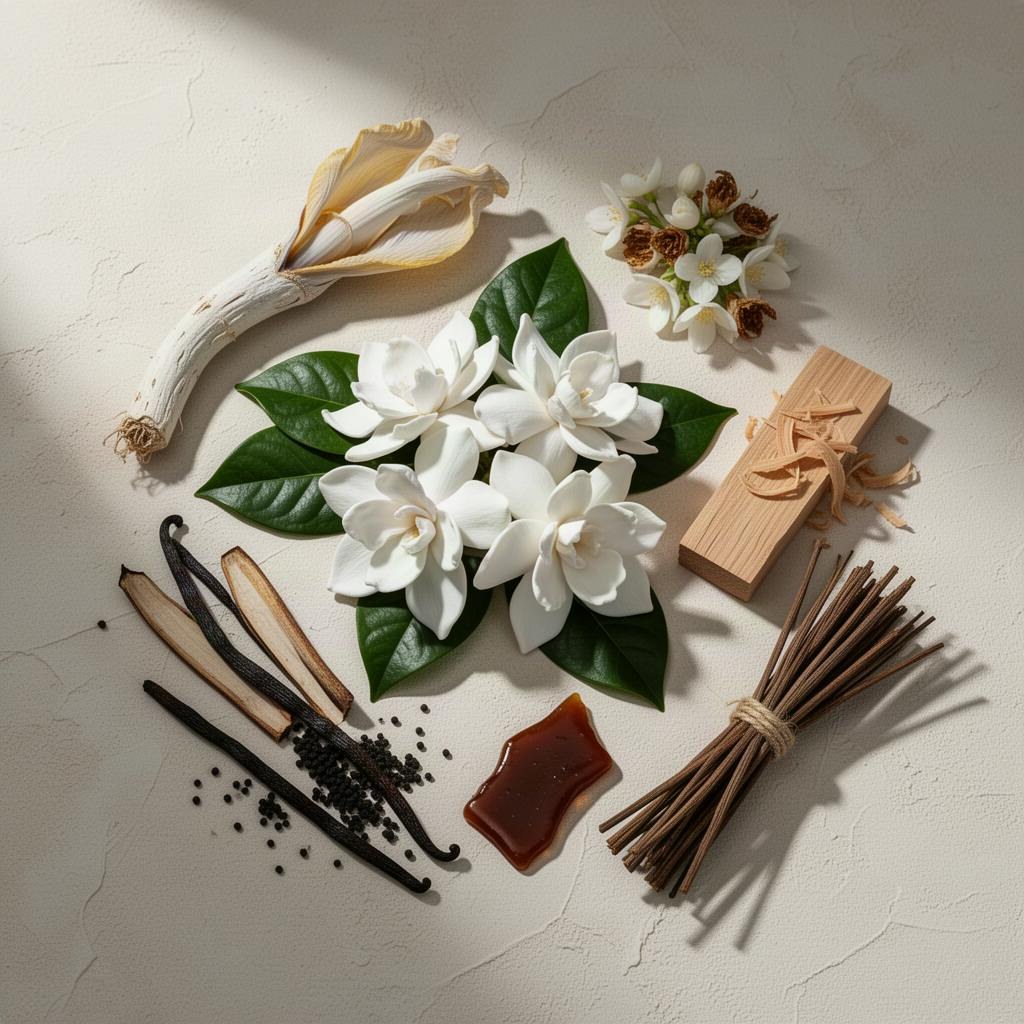 Die Duftnoten von Nishane Hundred Silent Ways Extrait de Parfum als Rohstoffe: gardenie, iriswurzel, jasmin, sandelholz, vanille, vetiver