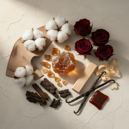 Die Duftnoten von Xerjoff Alexandria II Parfum 50ml als Rohstoffe: amber, moschus, oud, rose, sandelholz, vanille