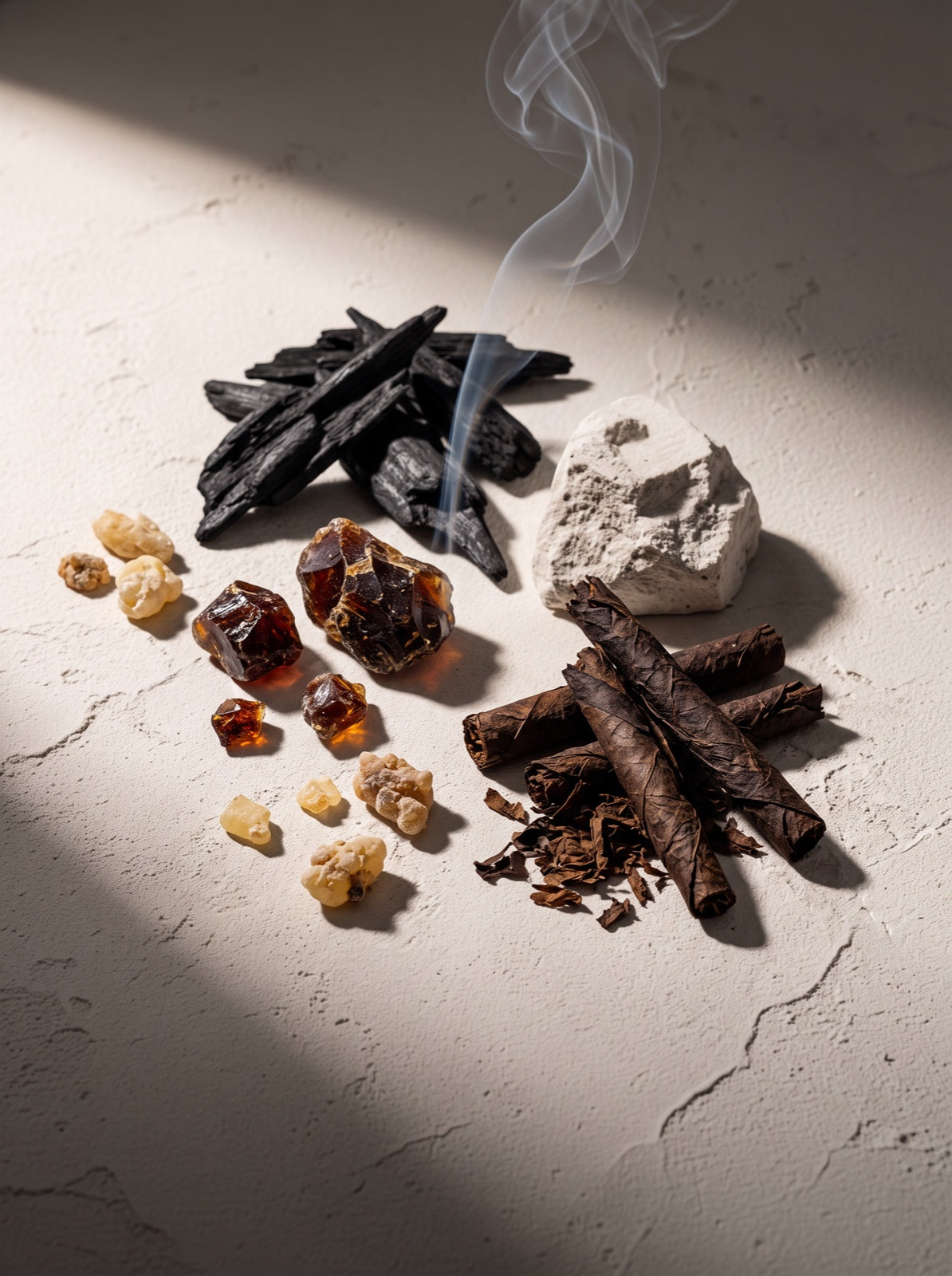 Rauchig & dunkel – botanisches Materialstillleben