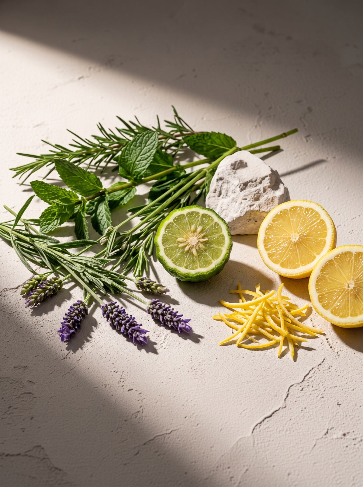 Frisch & aromatisch – botanisches Materialstillleben